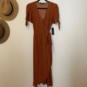 Lulu’s Burnt orange wrap dress